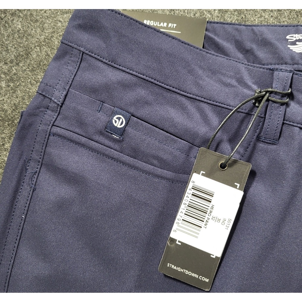 Straight Down Hero 5-Pocket Performance Stretch Golf Pants Men's 30x32 Blue NWT